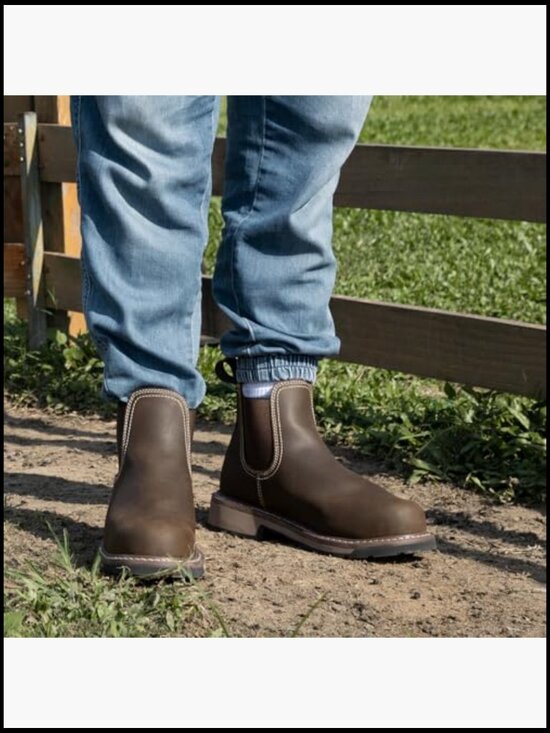 Steel Toe Slip-On Work Boots Chelsea Safety Industrial Construction Durable main image 2